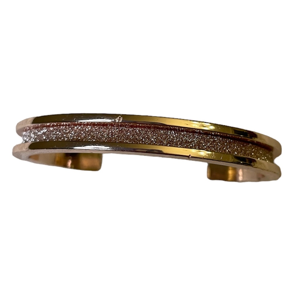 RoseGold Bangle Bracelet with Sparkly Rose Glitter Insert